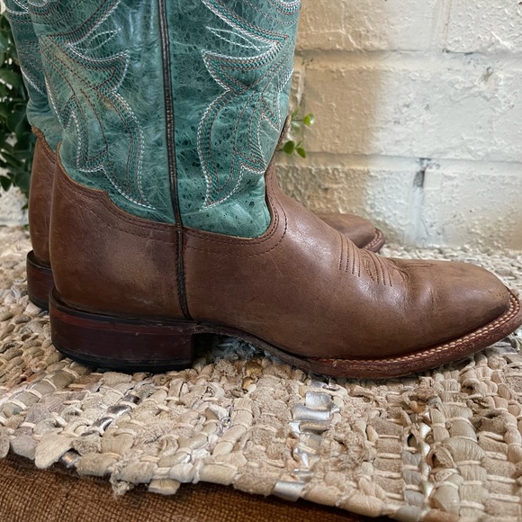 Shyanne Green and Brown Heeled Boots - Picture 4 of 11